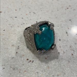 Large cocktail ring turquoise size 9